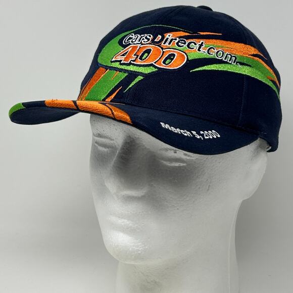 Vintage NASCAR Cars Direct 400 Hat Cap Las Vegas Motor Speedway Strapback Blue - Picture 9 of 9